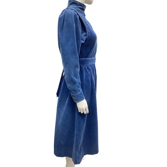 Vintage Laura Ashley Dress Women’s SZ M Corduroy Made In Ireland Blue Beautiful - Picture 3 of 5